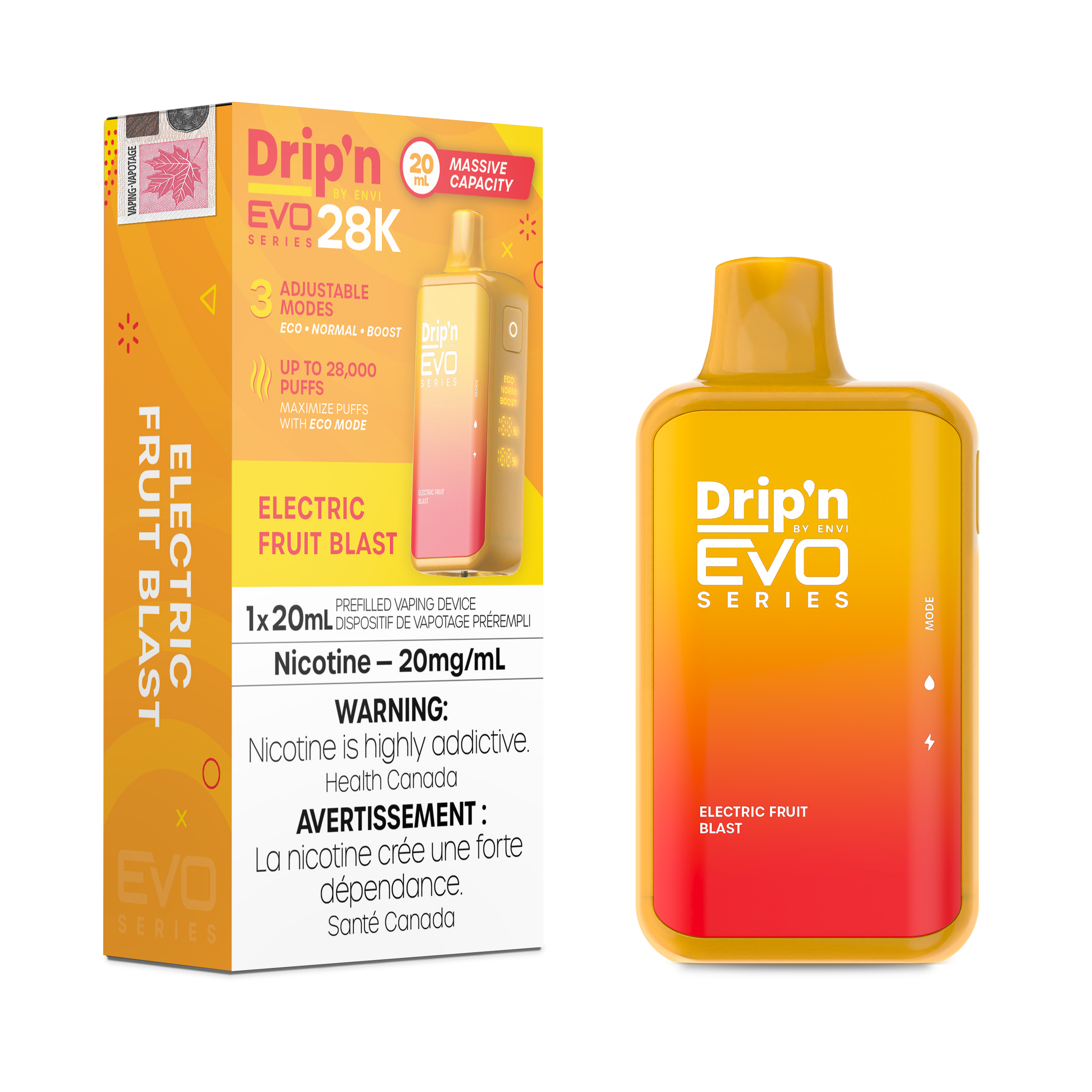 Drip'n by Envi: EVO 28K Disposable Rechargeable Vape 20ml