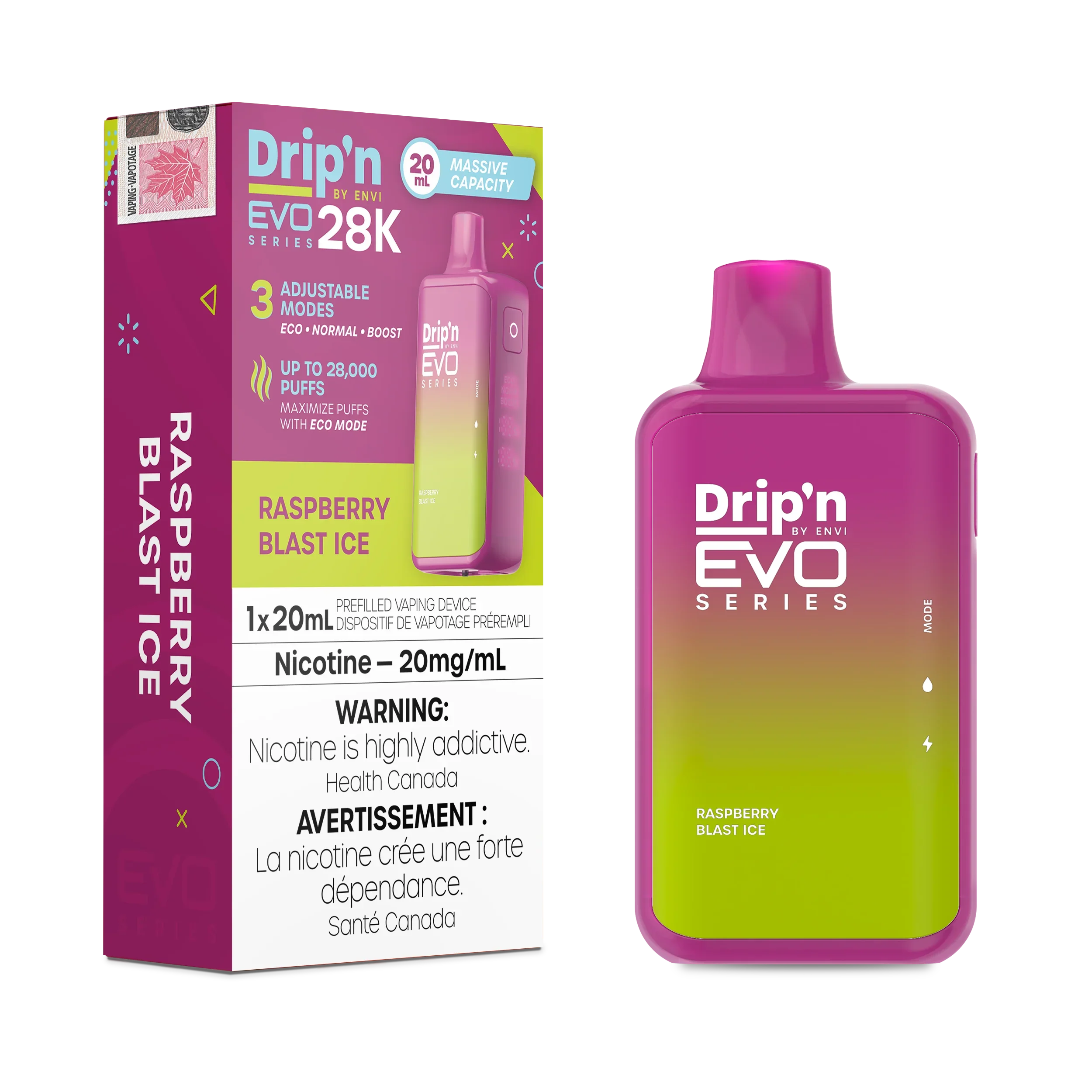 Drip'n by Envi: EVO 28K Disposable Rechargeable Vape 20ml