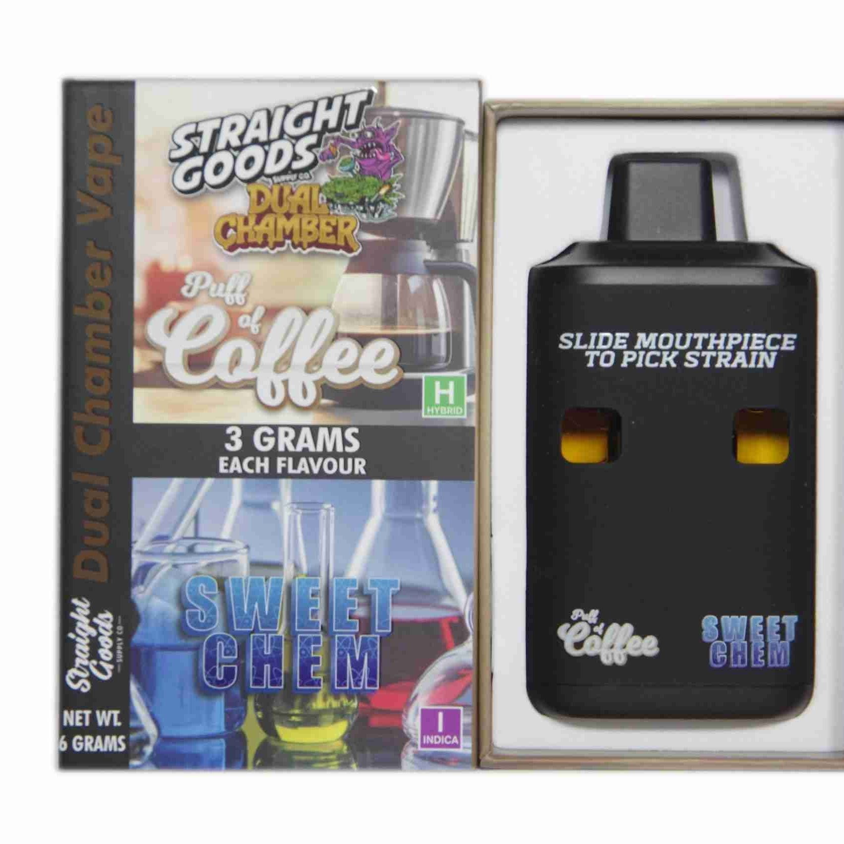 Straight Goods Dual Chamber Vape - (3 Grams + 3 Grams) 8 Varients
