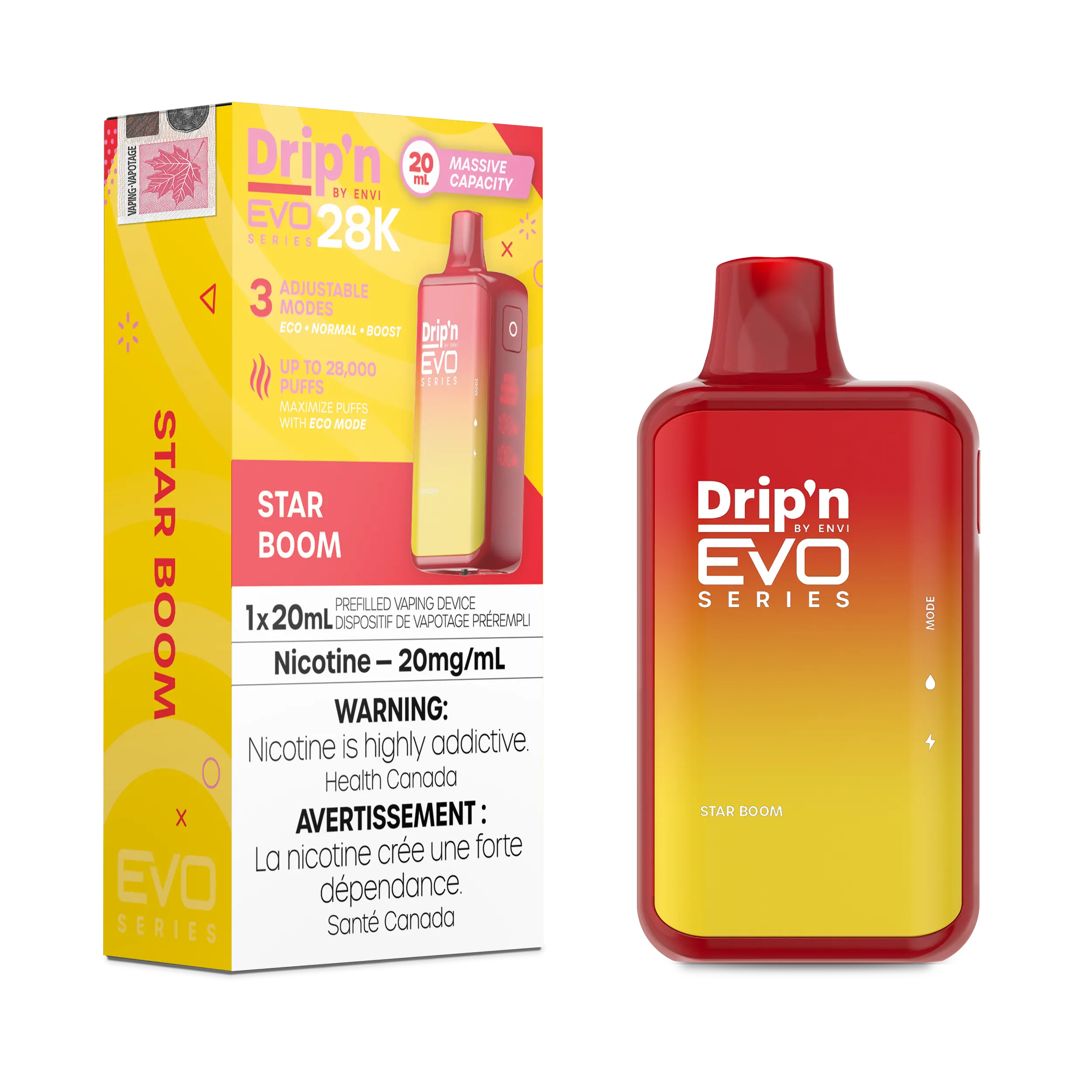 Drip'n by Envi: EVO 28K Disposable Rechargeable Vape 20ml
