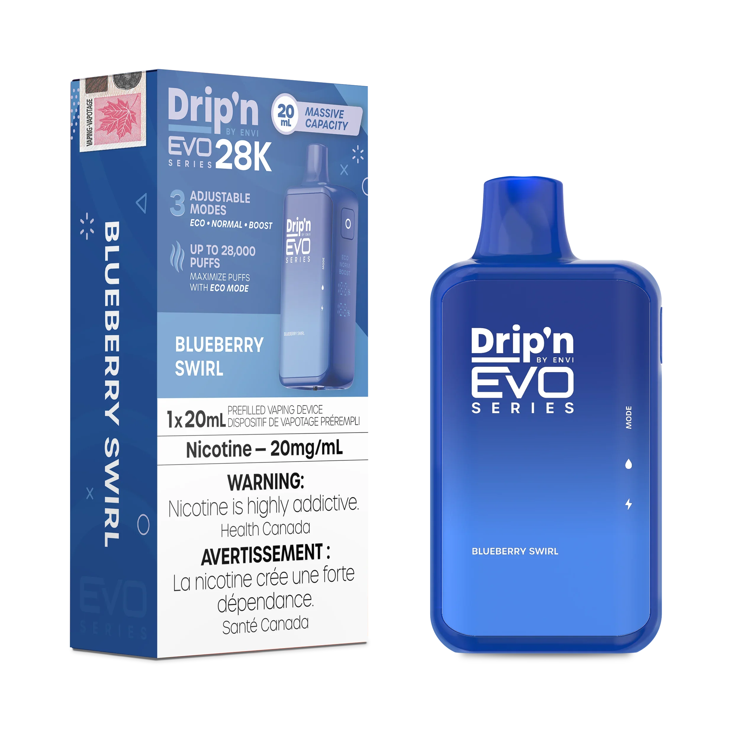 Drip'n by Envi: EVO 28K Disposable Rechargeable Vape 20ml